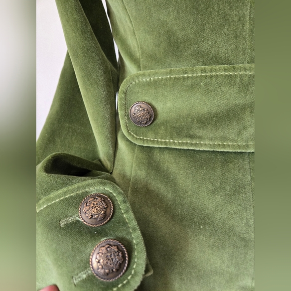 PINK TARTAN Green Velvet Fitted Jacket. Size XS - Picture 8 of 15